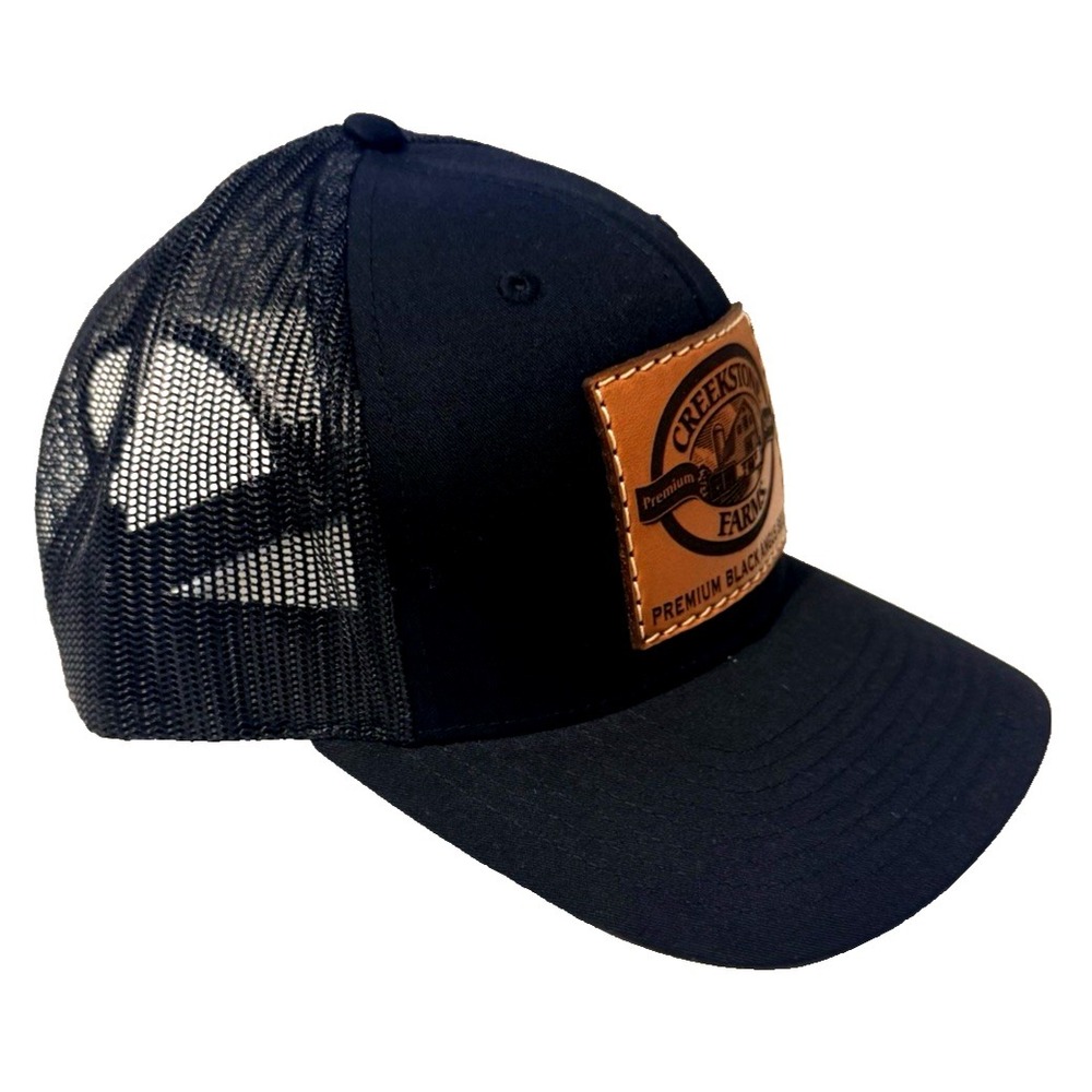 Creekstone Angus Cattle Leather Logo Snapback Trucker Hat Cap โ Richardson WR - Picture 3 of 9